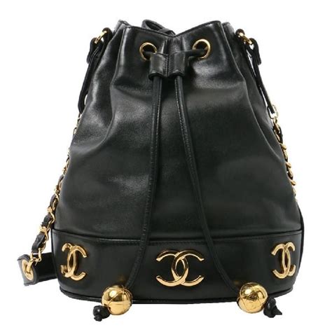 vintage calfsking leather bucket sholder bag by chanel|Vintage Chanel Shoulder Bags .